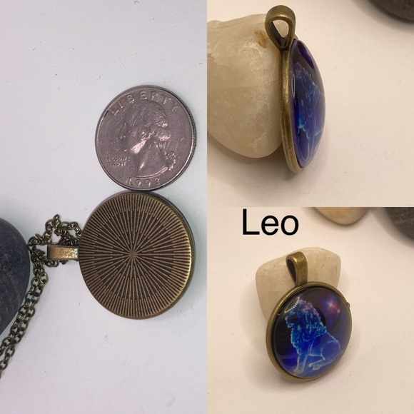 3-$15 Leo Glow In The Dark Glass Zodiac Pendant Necklace - Picture 2 of 2